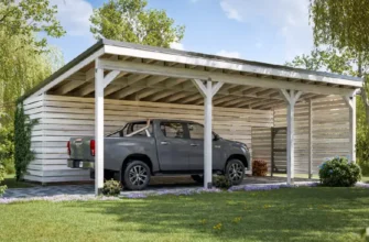 Проект навеса для авто 6×9 м Проект строительства навеса для авто 6 × 9 м с хозблоком